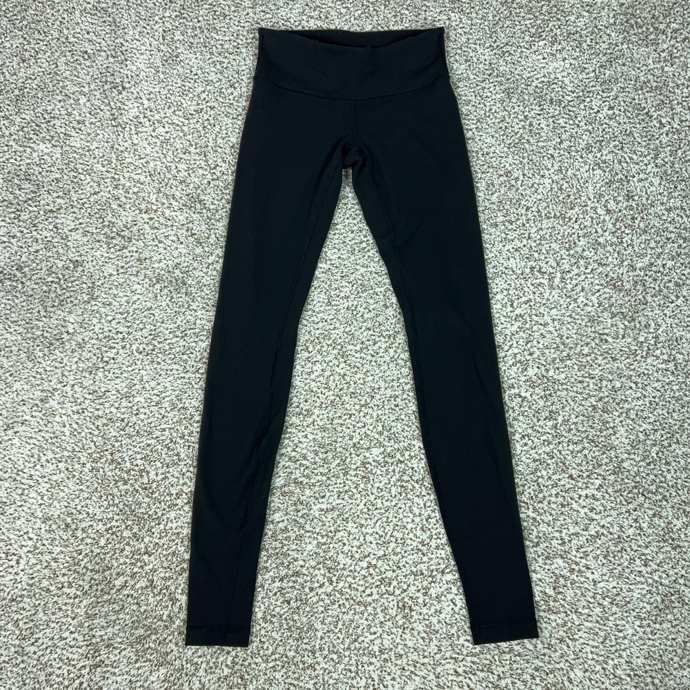 Lululemon Pants Womens 4 Black Mid Rise Ankle Leggings Yoga Gym Workout Sport